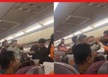 Fight on Flight: মাঝ আকাশেই যাত্রীদের মধ্যে হাতাহাতি, ভিডিও দেখলে হতবাক হবেন