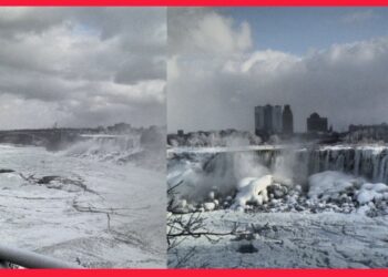 Niagara Falls: তুষার ঝড়ে জমাট বেঁধেছে নায়াগ্রা জলপ্রপাত, যেন হলিউডের ফ্রোজেনের দৃশ্য