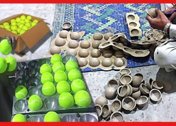 Tennis ball making: টেনিস বলে খেলেছেন নিশ্চয়ই, কীভাবে তা তৈরি হয় জানেন তো?