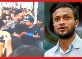 Shakib Al Hasan: হেনস্থার শিকার সাকিব আল হাসান! বিশৃঙ্খলার মধ্যে মেঝেতে পড়ে গেলেন বাংলাদেশের অলরাউন্ডার