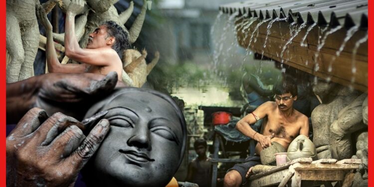 একনাগাড়ে বৃষ্টিতে শুকোচ্ছে না প্রতিমা! কপালে চিন্তার ভাঁজ মৃৎশিল্পীদের!