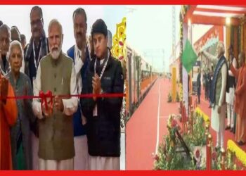 Narendra Modi: নবনির্মিত অযোধ্যাধাম স্টেশনের উদ্বোধন করলেন মোদী, অযোধ্যা থেকে বিপরীতমুখী গন্তব্যে দুই ভারত