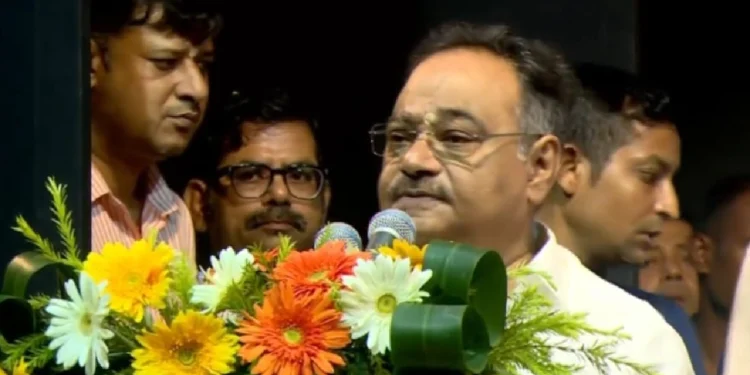 Samik Bhattacharya on Press Freedom addressing journalists and urging the media to expose corruption without political bias during a public event.