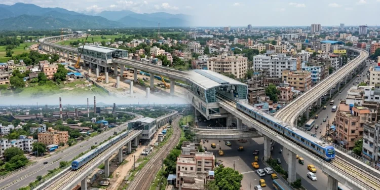 West Bengal Metro Project plan highlighting the proposed City Metro expansion connecting Asansol-Durgapur and Siliguri-Jalpaiguri along with Kolkata Metro development.