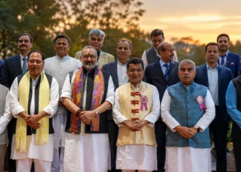 Bharat Tex 2026 exhibition showcasing India's textile industry with global exhibitors, international buyers, and investment commitments worth Rs 14,300 crore.