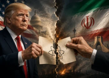 Donald Trump discussing the Trump Iran Nuclear Deal and its impact on rising tensions in the Middle East and global security.