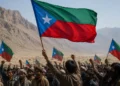 Balochistan Independence supporters raise flags while demanding separation from Pakistan amid growing political tensions.