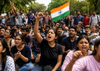 Delhi Student Protest at Jantar Mantar over exam paper leak allegations with solidarity protests spreading abroad
