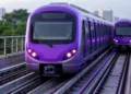 Kolkata Green Line Metro train during driverless operation trial after preliminary safety clearance, highlighting the future of automated metro services between Sector V and Howrah Maidan.
