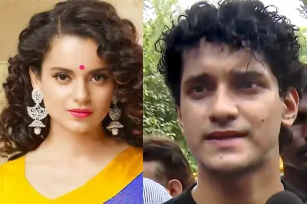 Kangana Ranaut Saurav Das controversy showing Kangana Ranaut reacting to remarks made by Saurav Das during an ongoing political and social media dispute.