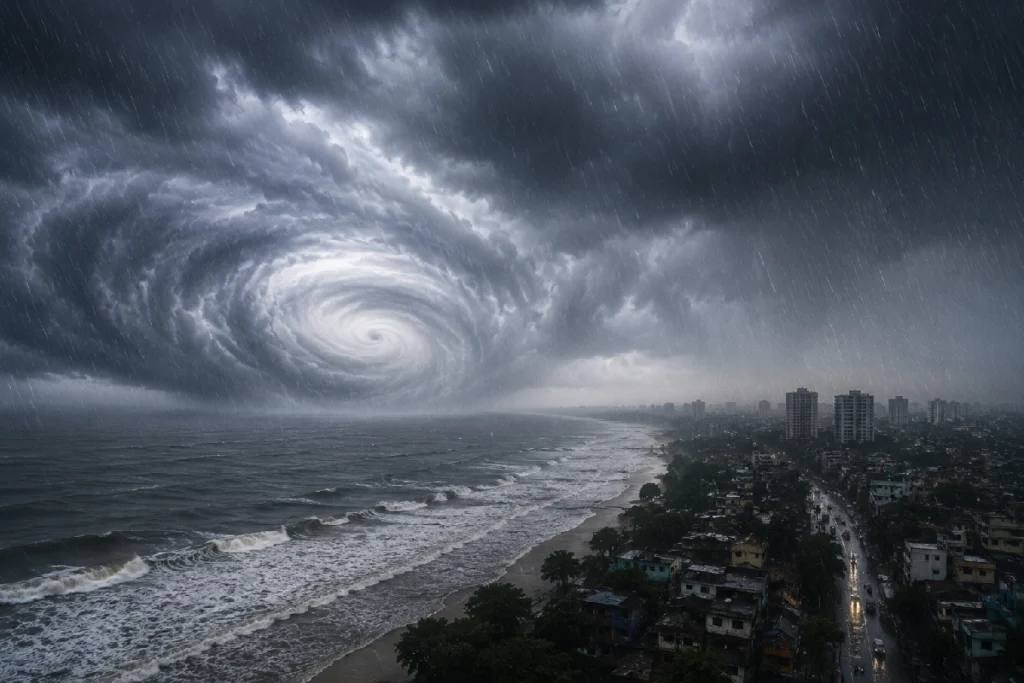 Bay of Bengal Low Pressure bringing heavy rainfall over Kolkata and South Bengal as forecast by IMD