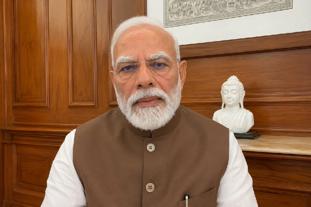 Narendra Modi Public Examinations Bill – Prime Minister Narendra Modi delivers a video message after Parliament passed the Public Examinations Bill, emphasizing strict action against exam paper leaks and reforms to strengthen India's examination system.