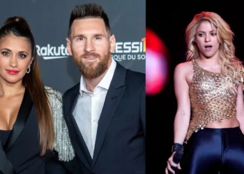Shakira Lionel Messi Instagram Story featuring Shakira praising Lionel Messi ahead of the FIFA World Cup 2026 final, while Antonela Roccuzzo reacts by sharing the emotional tribute on Instagram.