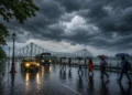 Kolkata Rain Forecast showing heavy rainfall and cloudy weather over Kolkata and South Bengal