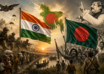 India's Role in Bangladesh Liberation War during the 1971 independence struggle, showing Indian military support and the Bangladesh liberation movement.