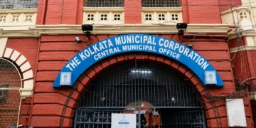 Kolkata Howrah Ward Delimitation showing the Kolkata Municipal Corporation building ahead of the proposed ward reorganization and civic election preparations.
