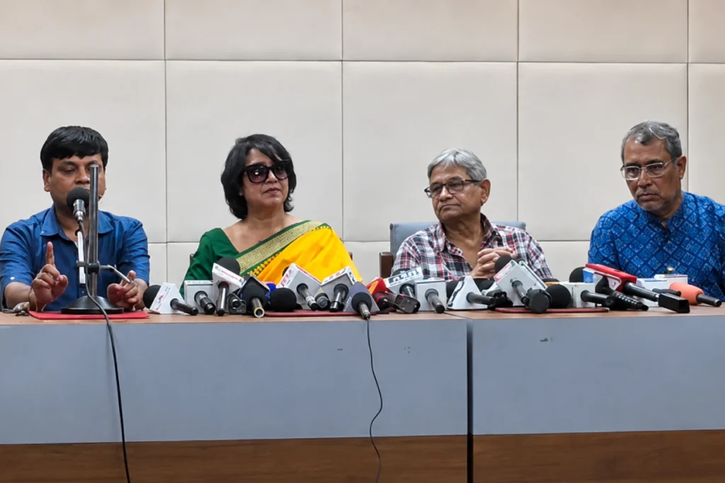 Taslima Nasrin Bangladesh Remarks during a public event in Kolkata, where the author spoke about freedom of expression, women's rights, madrasa education, Bangladesh's political situation, Chinmoy Krishna Das, and India-Bangladesh relations.