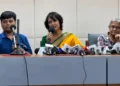 Taslima Nasreen Joy Goswami Controversy: Taslima Nasreen addresses the media, speaking about the Joy Goswami controversy, freedom of expression, and equal rights for all women during a press interaction in Kolkata.