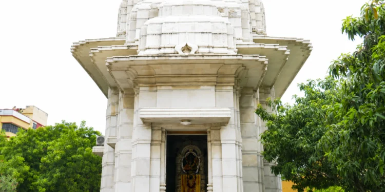 Shubhendu Adhikari at Adyapeath Temple during his first visit after taking office