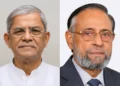 Bangladesh Presidential Election 2026 voting in Bangladesh Parliament, with lawmakers casting ballots between Mirza Fakhrul Islam Alamgir and Oli Ahmed.