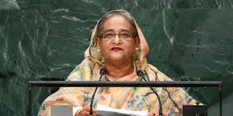 Sheikh Hasina Virtual Address: Former Bangladesh Prime Minister Sheikh Hasina delivering a virtual speech while addressing international media about her homecoming plans and future vision for Bangladesh.