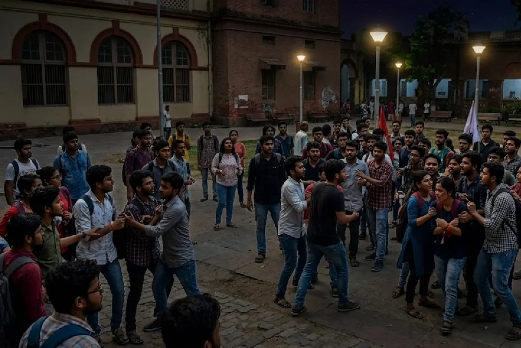 SFI ABVP Clash at Jadavpur University during student union meeting in Kolkata
