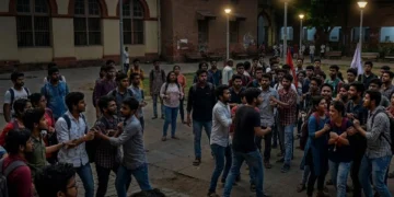 SFI ABVP Clash at Jadavpur University during student union meeting in Kolkata