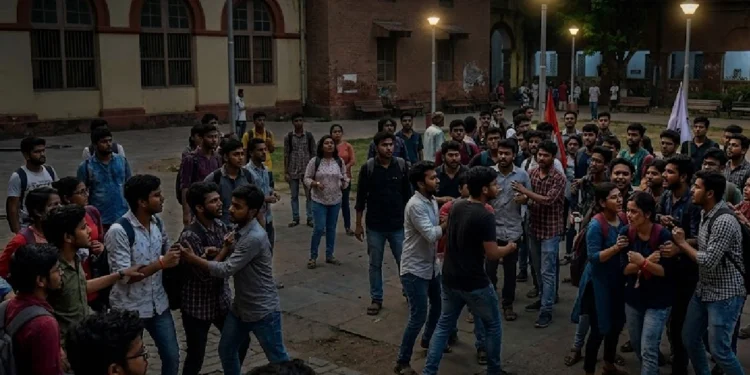 SFI ABVP Clash at Jadavpur University during student union meeting in Kolkata