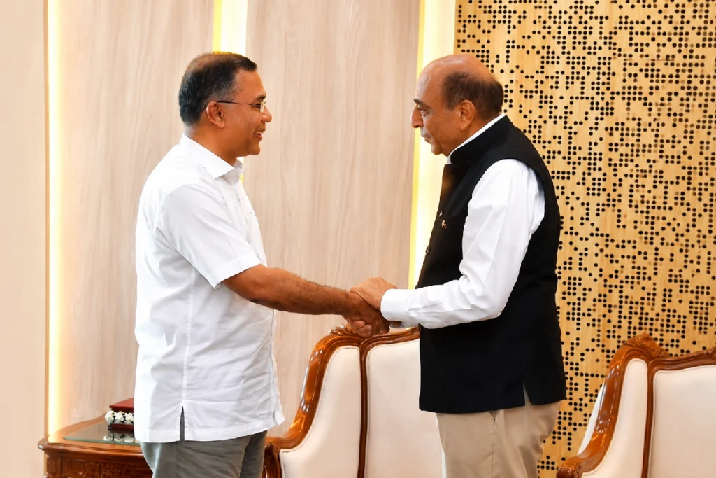 Tarique Rahman Dinesh Trivedi Meeting during a diplomatic discussion between Bangladesh and India