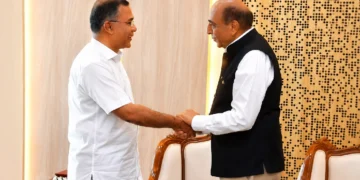Tarique Rahman Dinesh Trivedi Meeting during a diplomatic discussion between Bangladesh and India