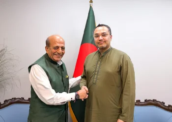 Mahdi Amin India Bangladesh Relations meeting with Indian High Commissioner Dinesh Trivedi in Dhaka