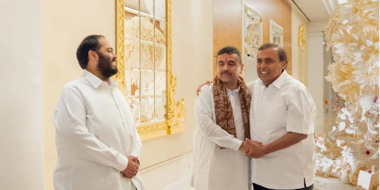 Suvendu Adhikari Mumbai Visit with Mukesh Ambani and Anant Ambani at Antilia