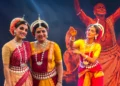 Sourav Ganguly watching Dona Ganguly and Sana Ganguly perform a mother-daughter dance at Indian Museum Kolkata