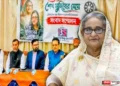Sheikh Hasina Expatriate Bangladeshis meeting journalists in Kolkata and announcing plans to return to Bangladesh with Sheikh Hasina