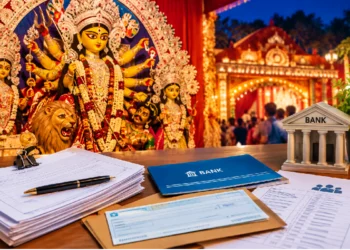 Durga Puja Government Grant rules requiring a puja committee’s own bank account, cancelled cheque, passbook copy and other documents
