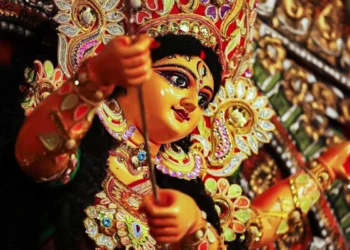 Times Square Durga Puja 2026 featuring Kumartuli idol, Bengali cultural performances and celebrations