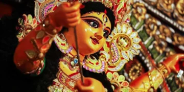 Times Square Durga Puja 2026 featuring Kumartuli idol, Bengali cultural performances and celebrations