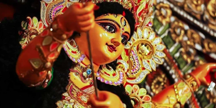 Times Square Durga Puja 2026 featuring Kumartuli idol, Bengali cultural performances and celebrations