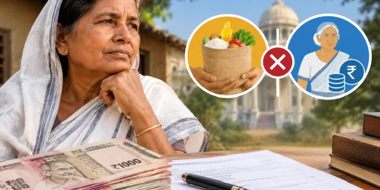 Annapurna Widow Pension Scheme guideline in West Bengal stating that beneficiaries cannot receive both Annapurna and widow pension benefits simultaneously.