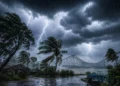 Cyclone Arnab weather system over the Bay of Bengal near West Bengal